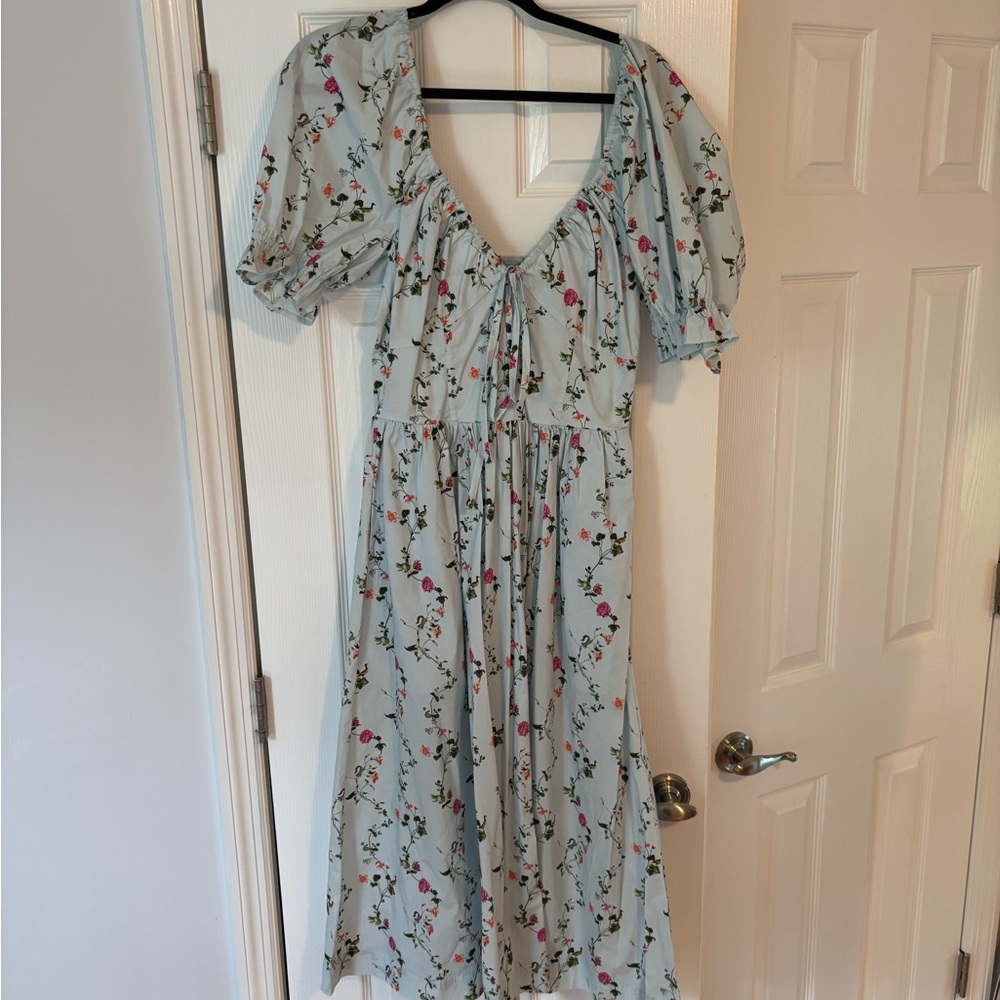 Hill House Blue Floral Midi Dress